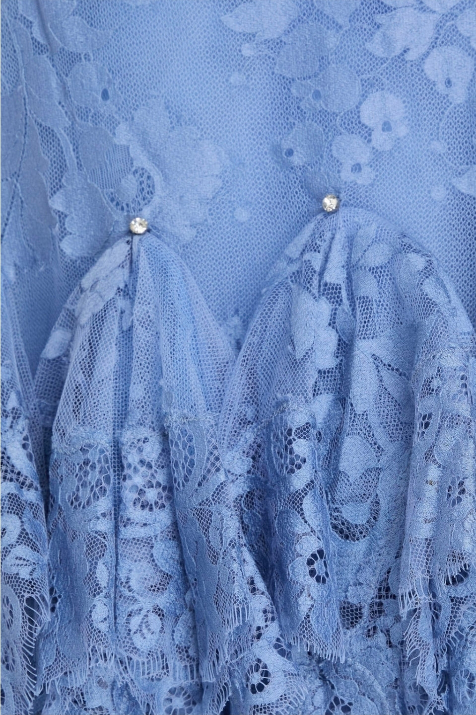 Zimmermann Eden Lace Handkerchief Dress Blue Size 1/AU10 by Zimmermann available for hire in Hampton East, VIC