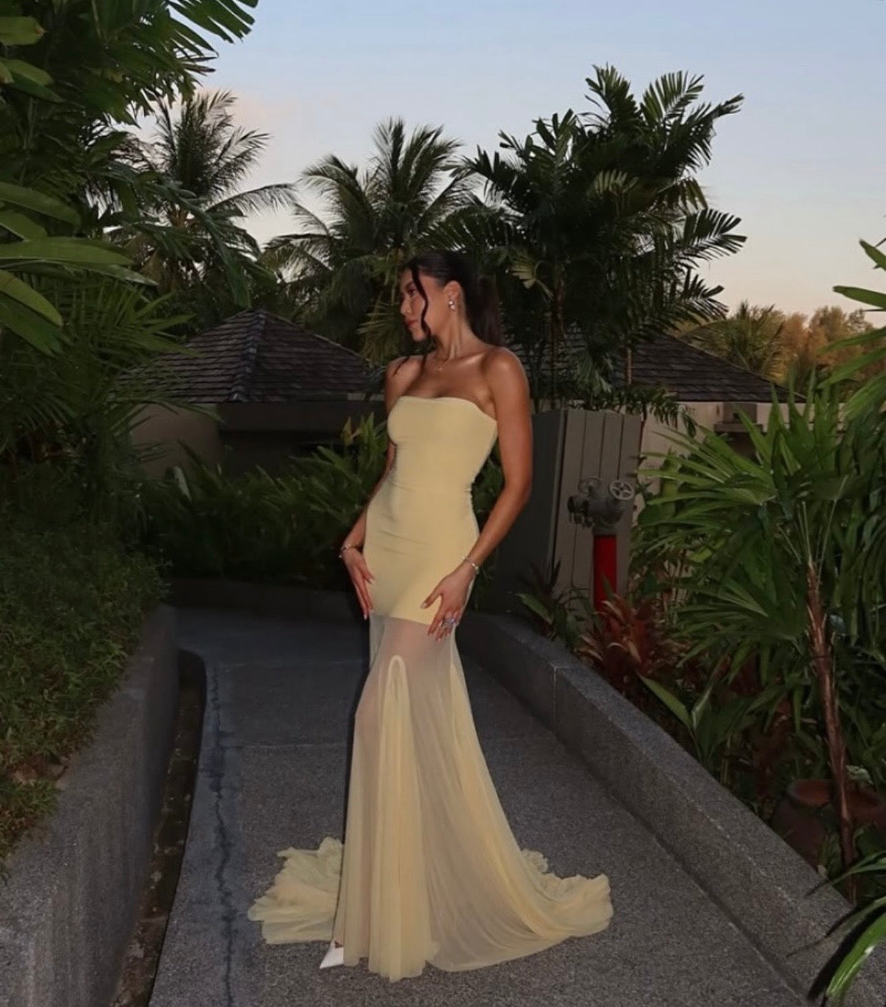 Dahlia Gown in Butter Yellow Size S by DEME by Gabriella available for hire in Earlwood, NSW