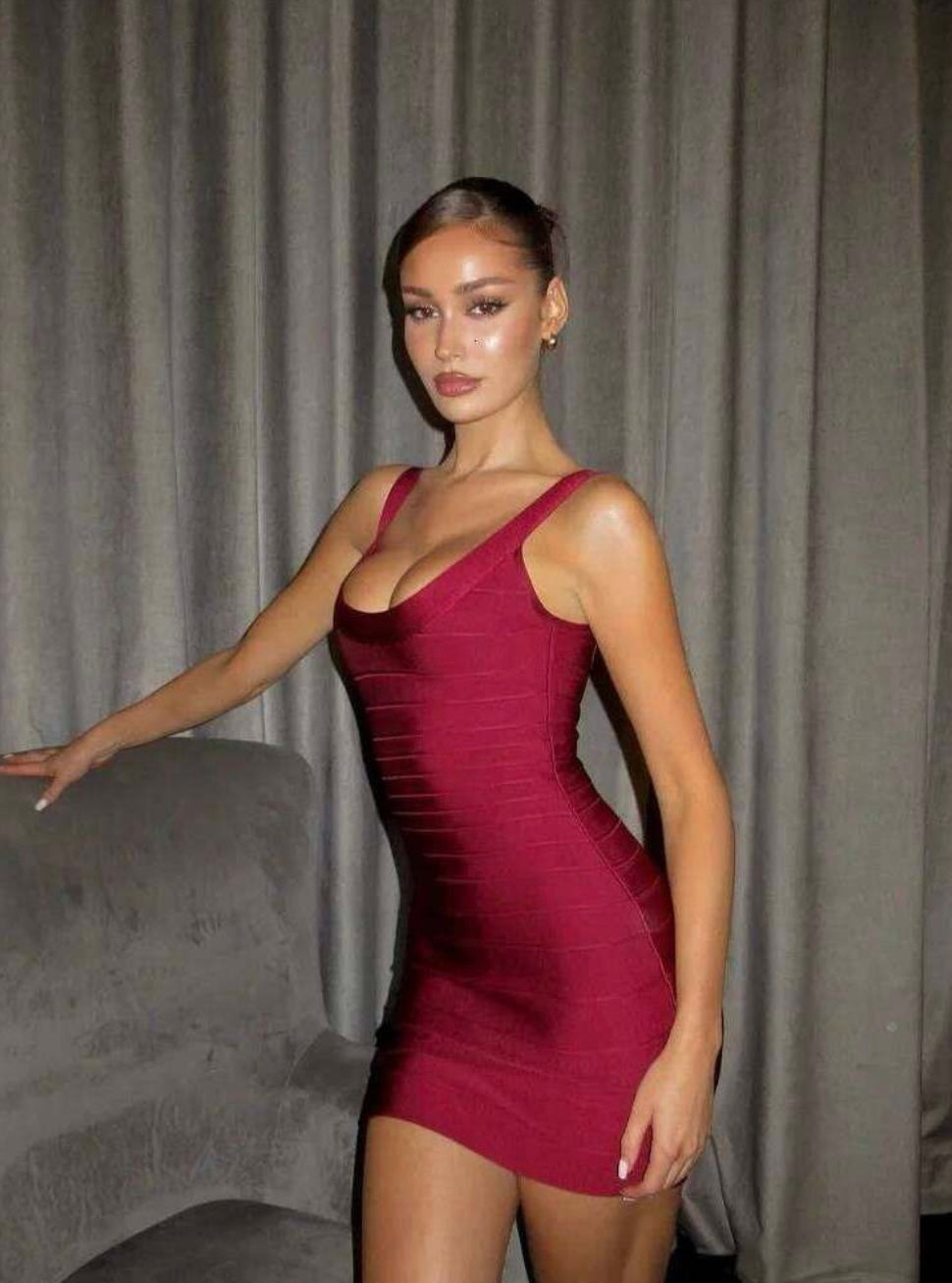 The og ruby bandage mini by House of CB available for hire in Hillside, VIC