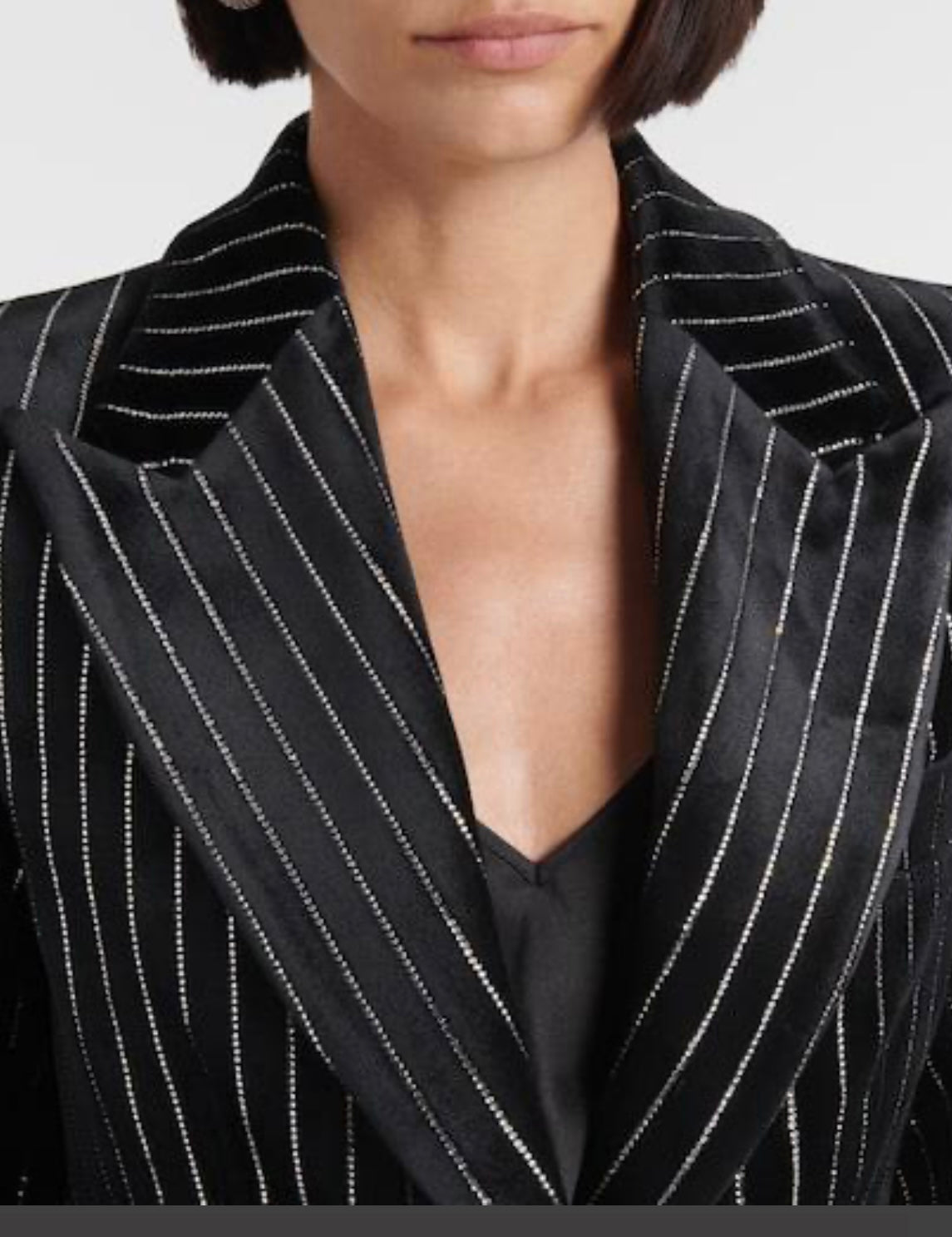 Suit blazer and pants Women’s Crystal-embellished pinstripe velvet by Alex Perry available for hire in Australia