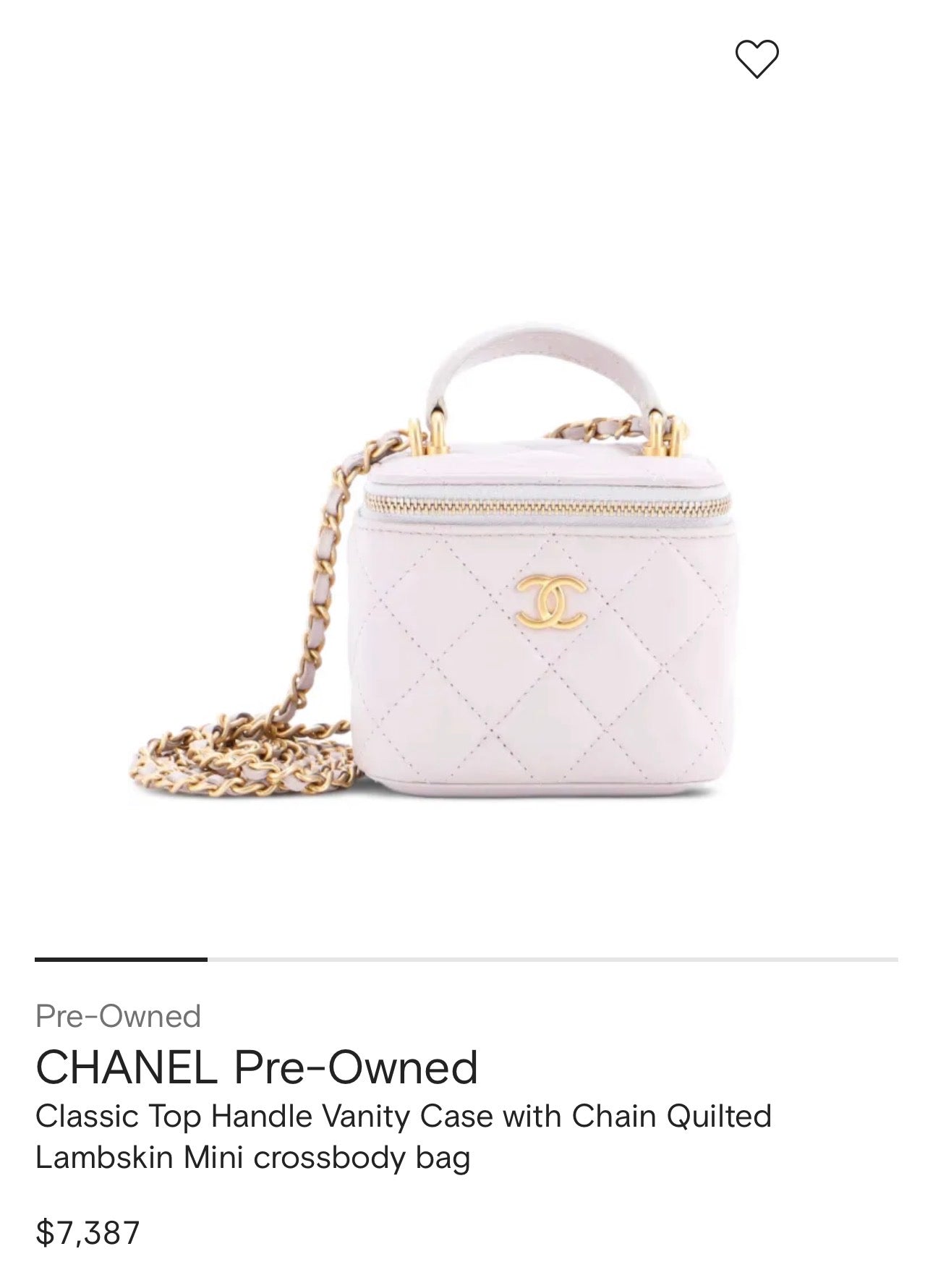 Chanel white bag by Chanel available for hire in Australia