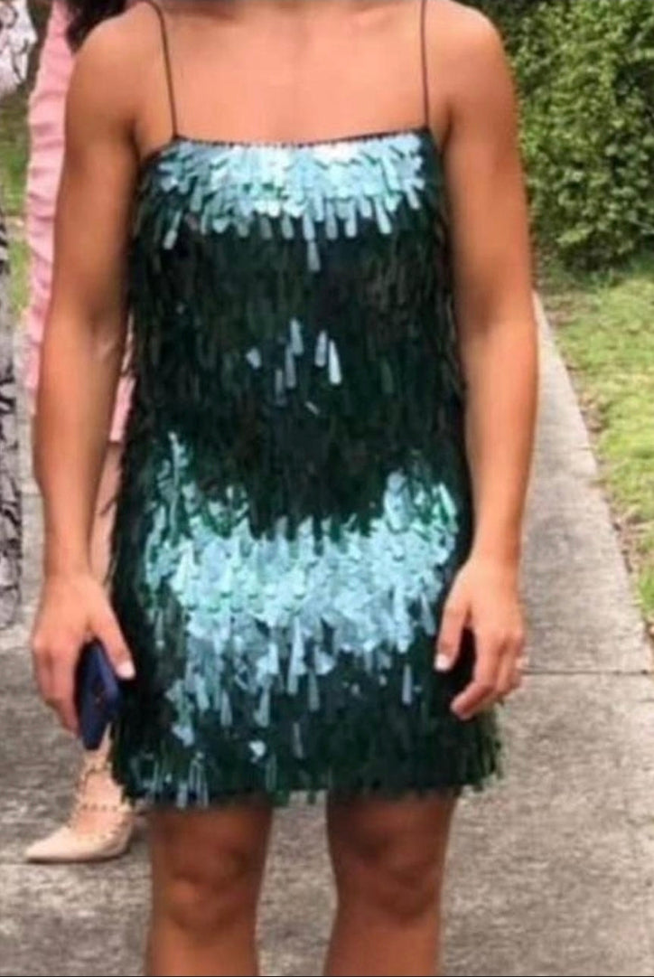 Rachel Gilbert Taylah Mini Green 0/AU6 by Rachel Gilbert available for hire in Hampton East, VIC