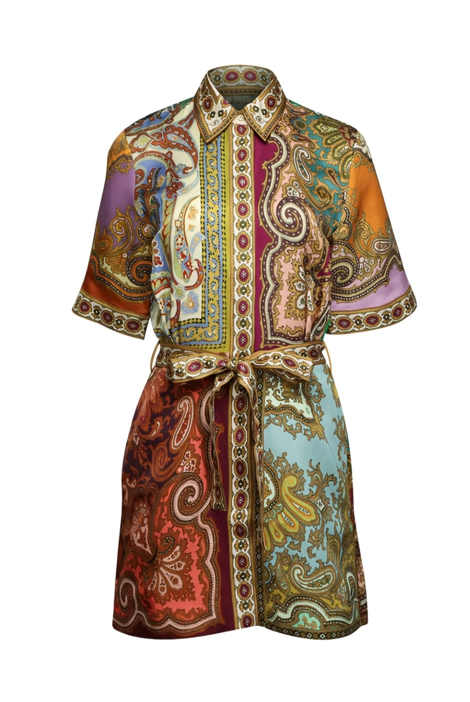 Alemais Clemenza Spliced Mini Dress Paisley Print Size 10 by Alemais available for hire in Hampton East, VIC