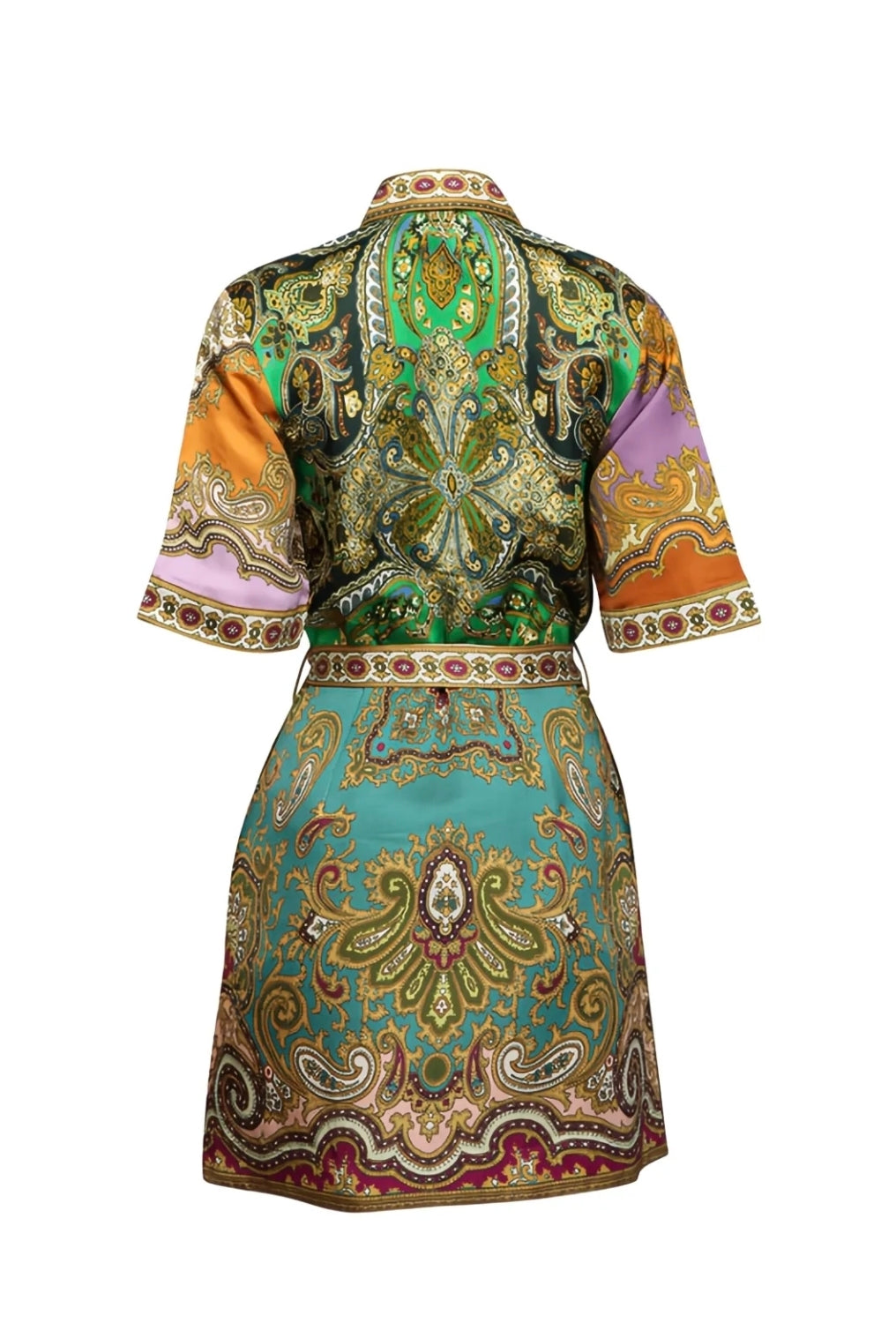 Alemais Clemenza Spliced Mini Dress Paisley Print Size 10 by Alemais available for hire in Hampton East, VIC