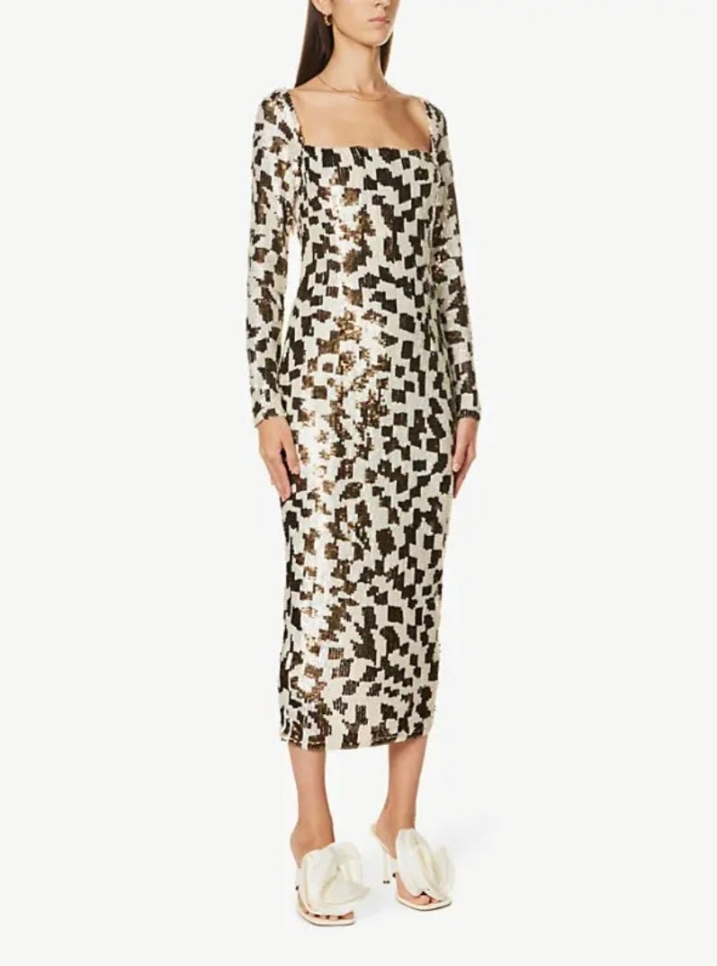 Rachel Gilbert Teddi Gown Brown 3/AU12 by Rachel Gilbert available for hire in Hampton East, VIC