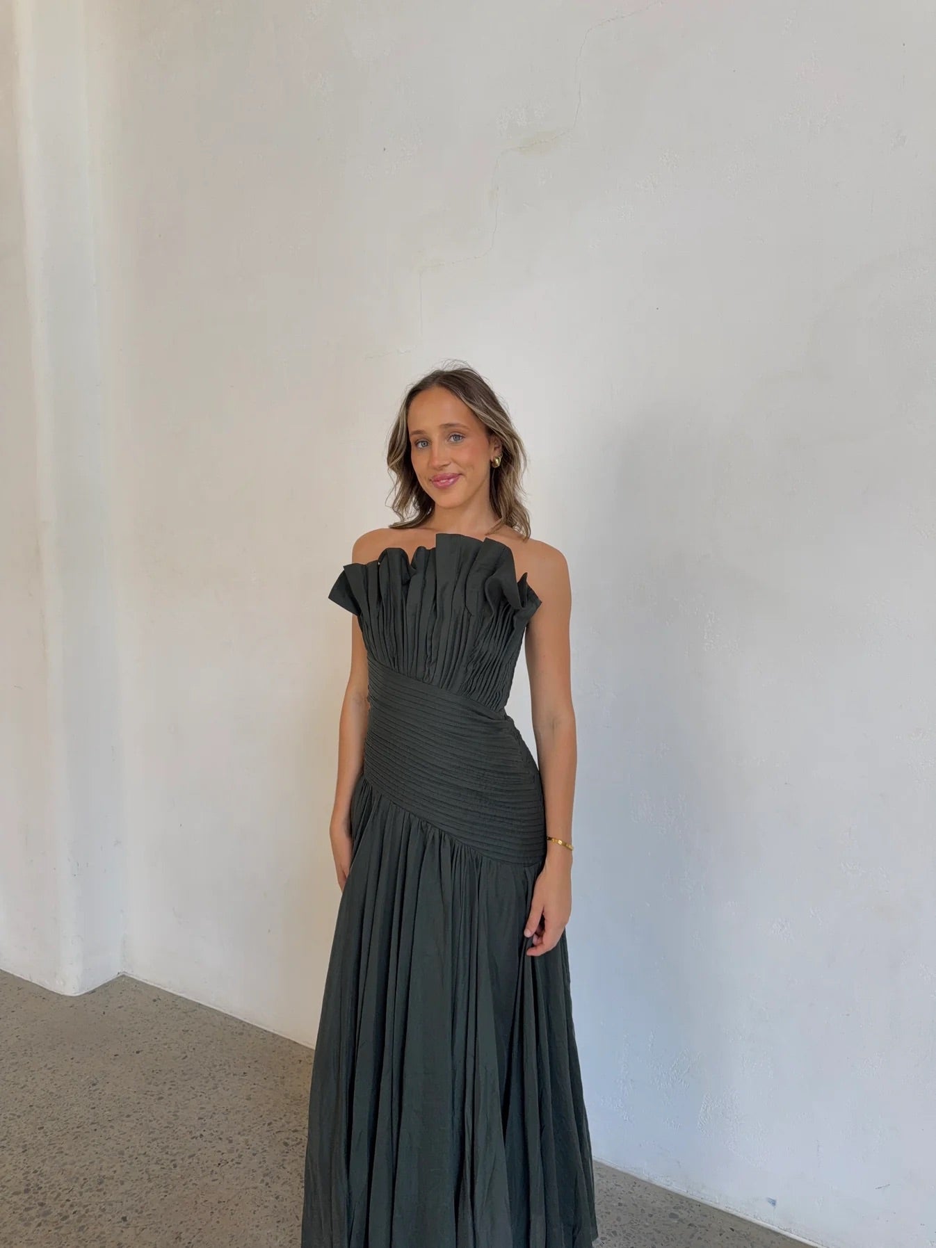 Aquiline Gown in Hunter Green by Aje available for hire in Gold Coast, QLD