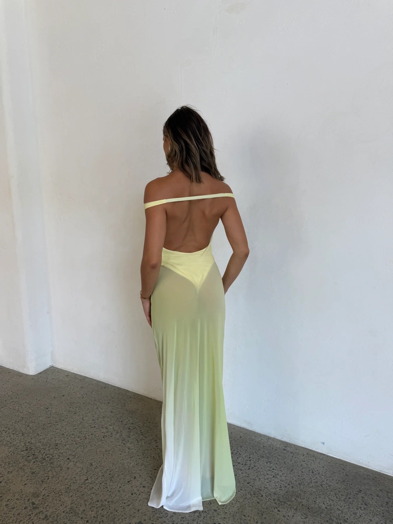 Brielle Dress in Citrus by Natalie Rolt available for hire in Gold Coast, QLD