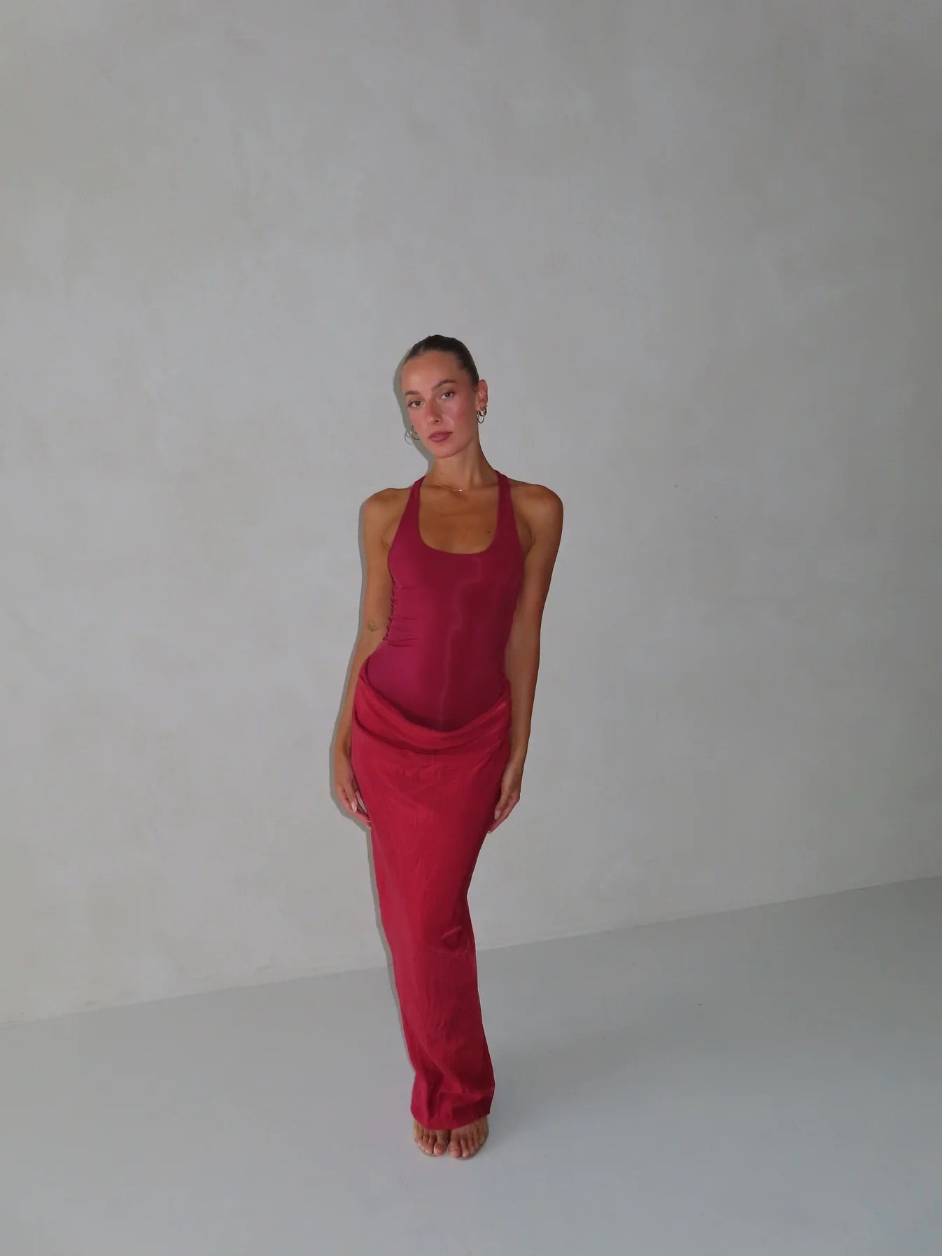Jade Maxi in Scarlet by Benni available for hire in Gold Coast, QLD