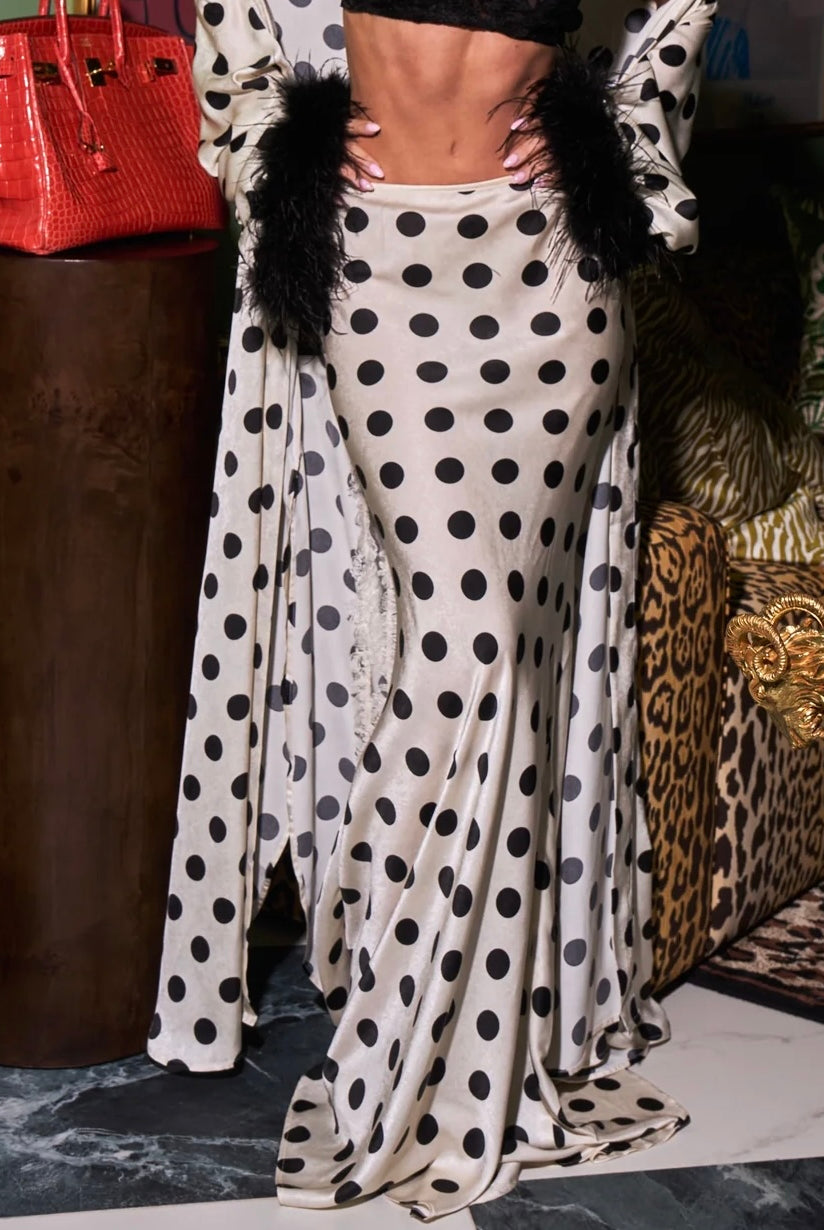 Florentine Polka Dot Skirt by Khirzad available for hire in Australia