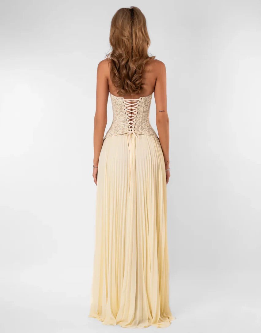 Gaia Dress in Butter by Fenity available for hire in Gold Coast, QLD