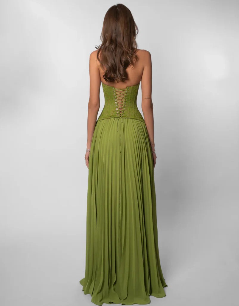 Gaia Dress in Green by Fenity available for hire in Gold Coast, QLD