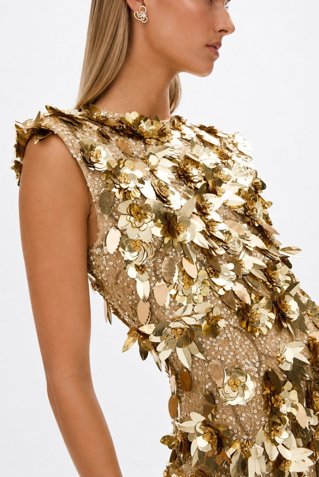 Hugo Gown Gold 3/AU12 by Rachel Gilbert available for hire in Hampton East, VIC