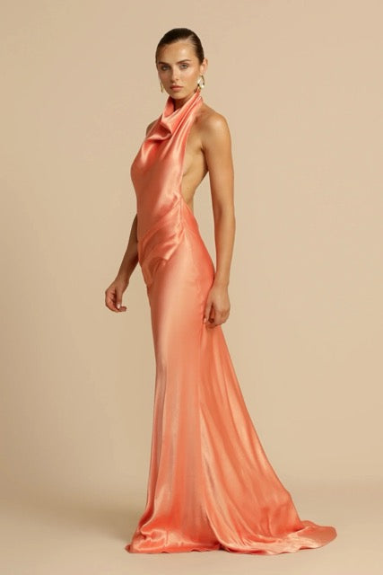 ARCINA ORI GAIA DRESS PAPAYA SIZE M (10 AU) by Arcina Ori available for hire in Ivanhoe, VIC