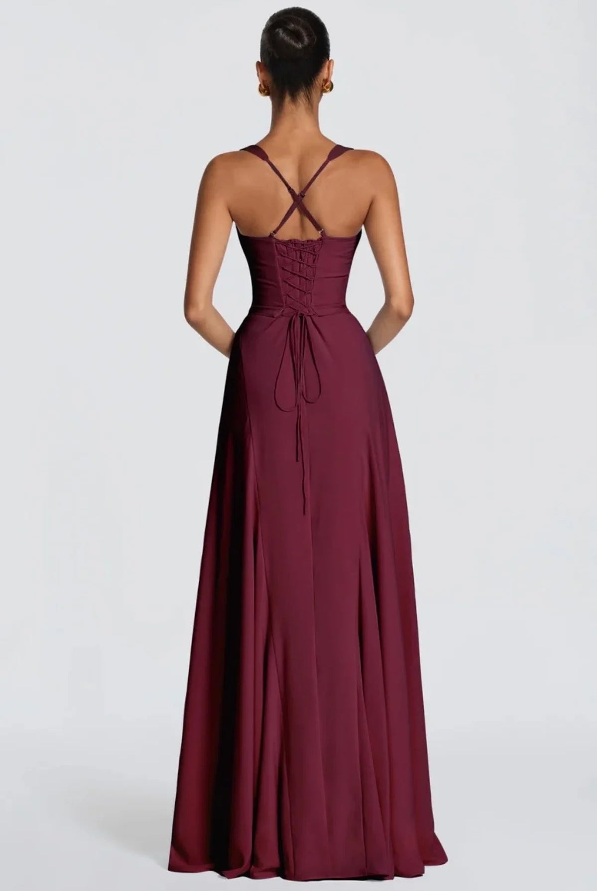 BABYBOO IRIE MAXI DRESS CHERRY LACQUER by Babyboo available for hire in Ivanhoe, VIC