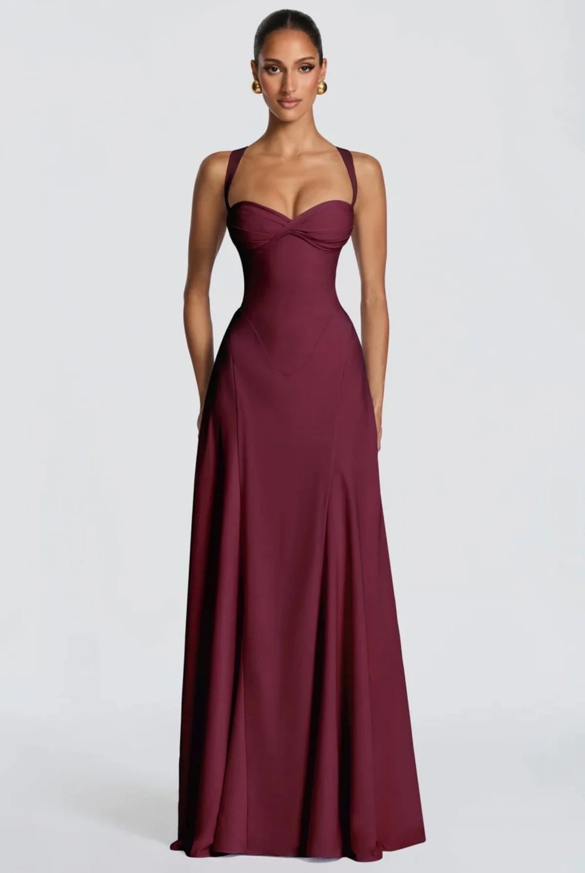 BABYBOO IRIE MAXI DRESS CHERRY LACQUER by Babyboo available for hire in Ivanhoe, VIC