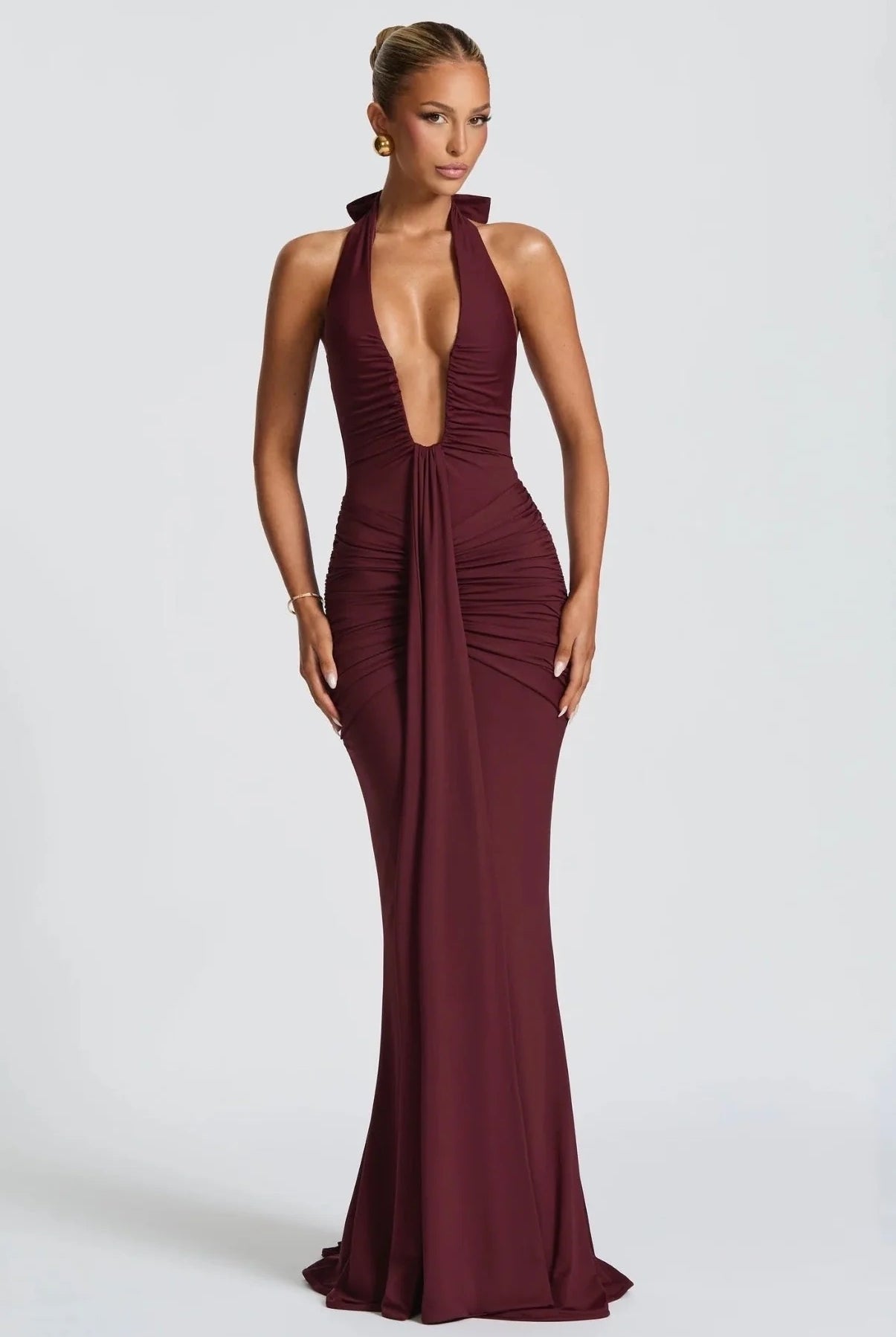 Babyboo Rosetta Maxi Dress Cherry Lacquer size 8 (S) by Babyboo available for hire in Ivanhoe, VIC