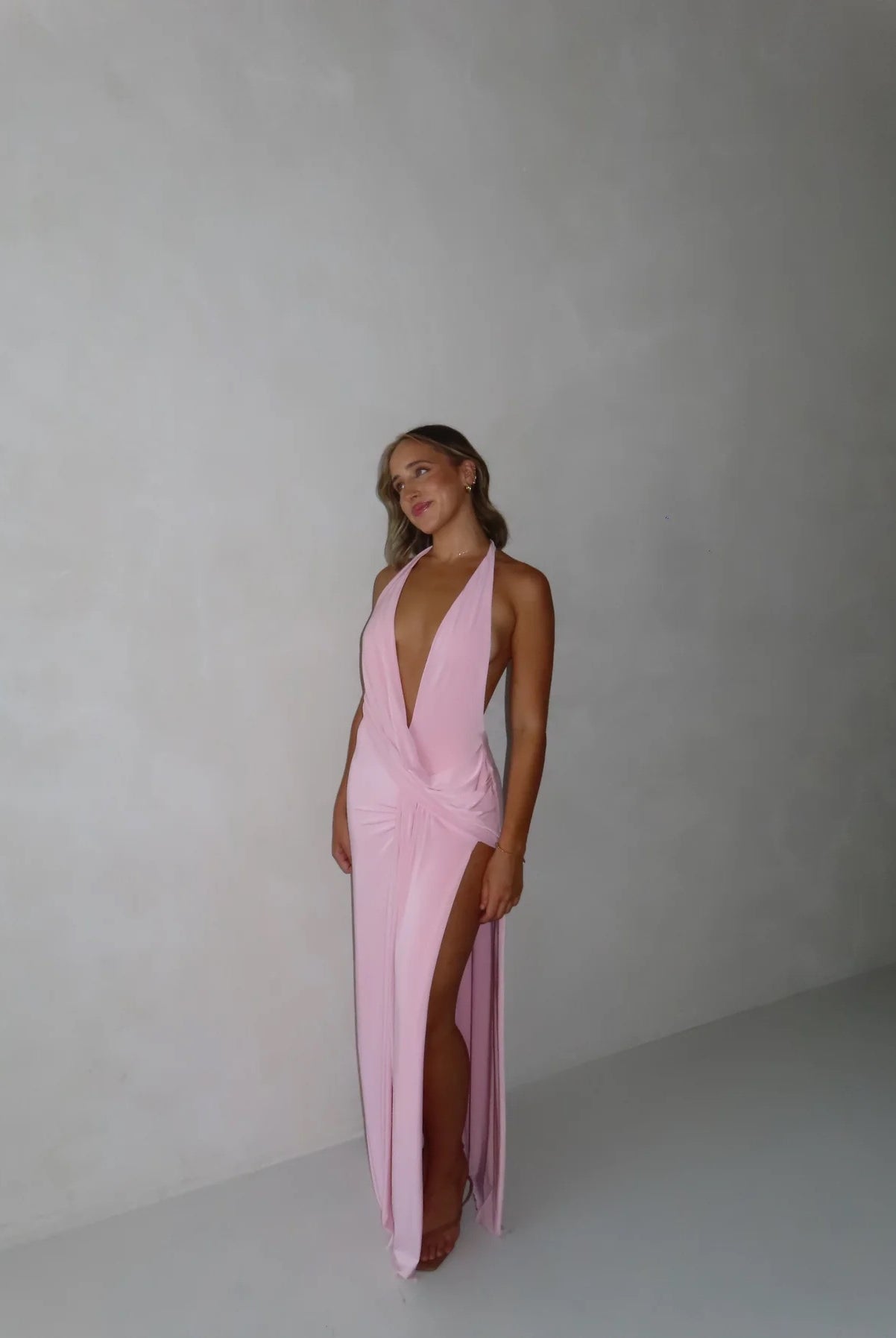 Winona Gown in Pink by Natalie Rolt available for hire in Gold Coast, QLD