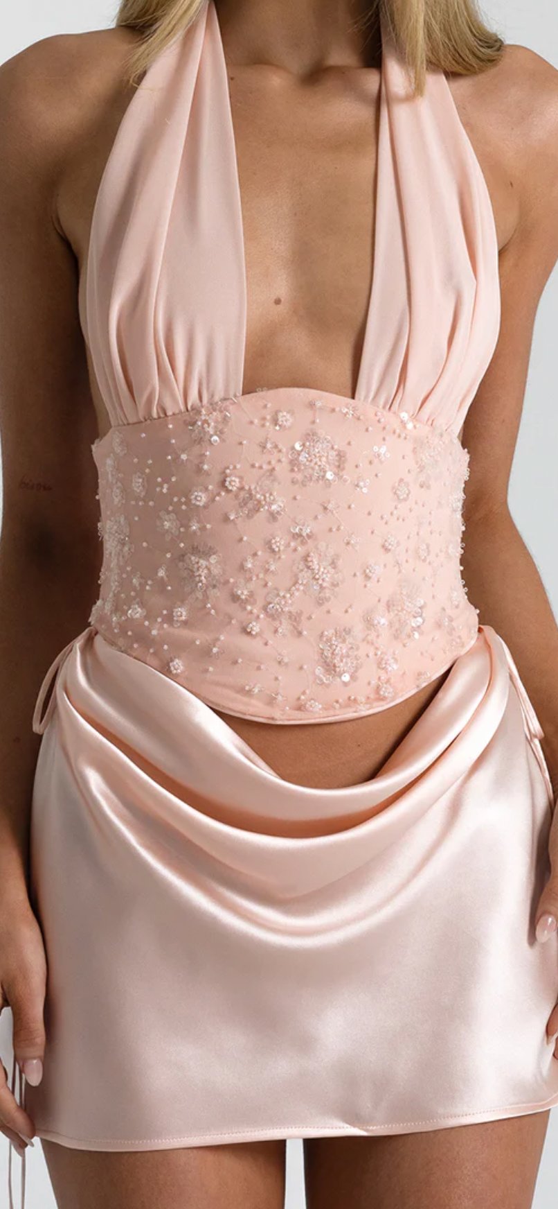 Bronte Top & Evelyn Mini Skirt Set by Natalie Rolt available for hire in Gold Coast, Queensland