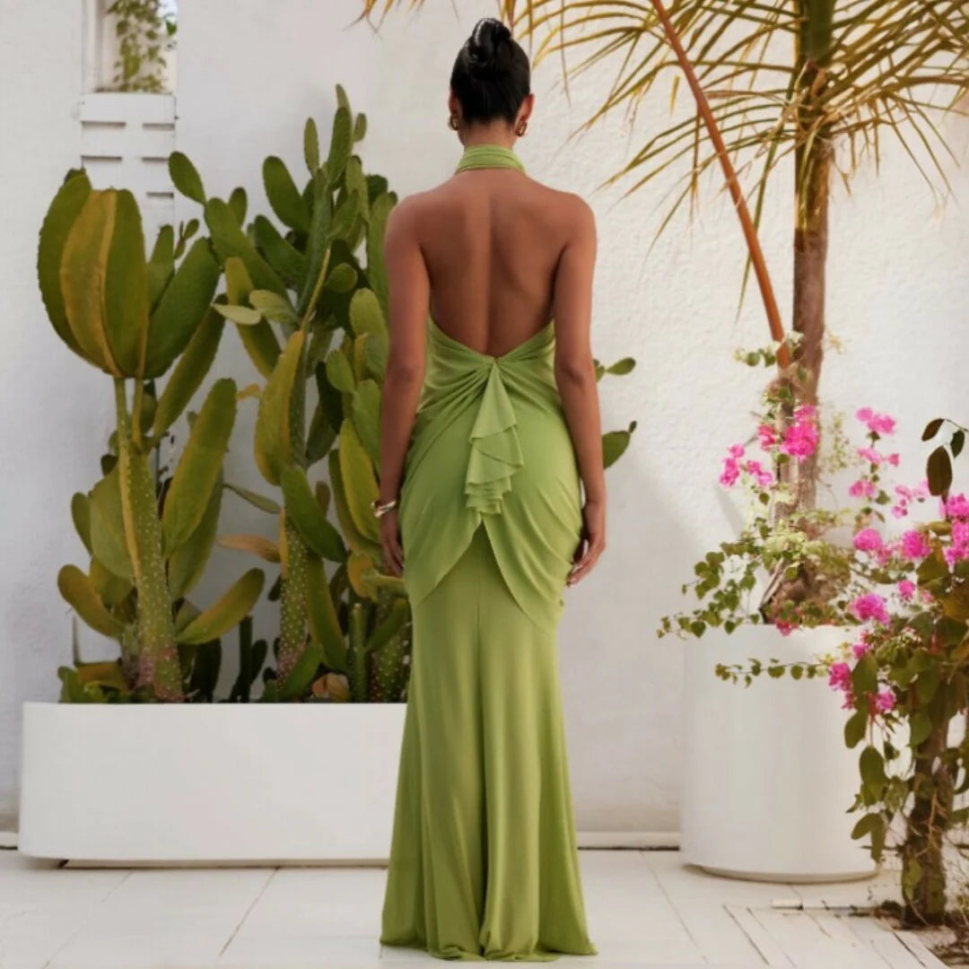 Debut maxi in green by Abyss available for hire in Australia