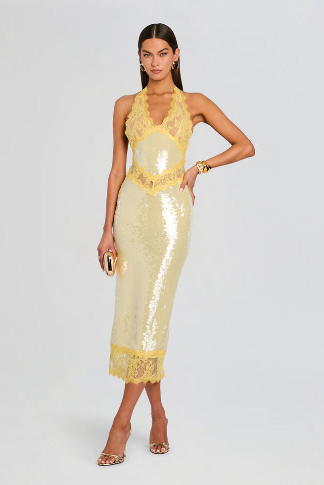 Vicky Sequin Lace Dress by Retrofête available for hire in Bondi, NSW
