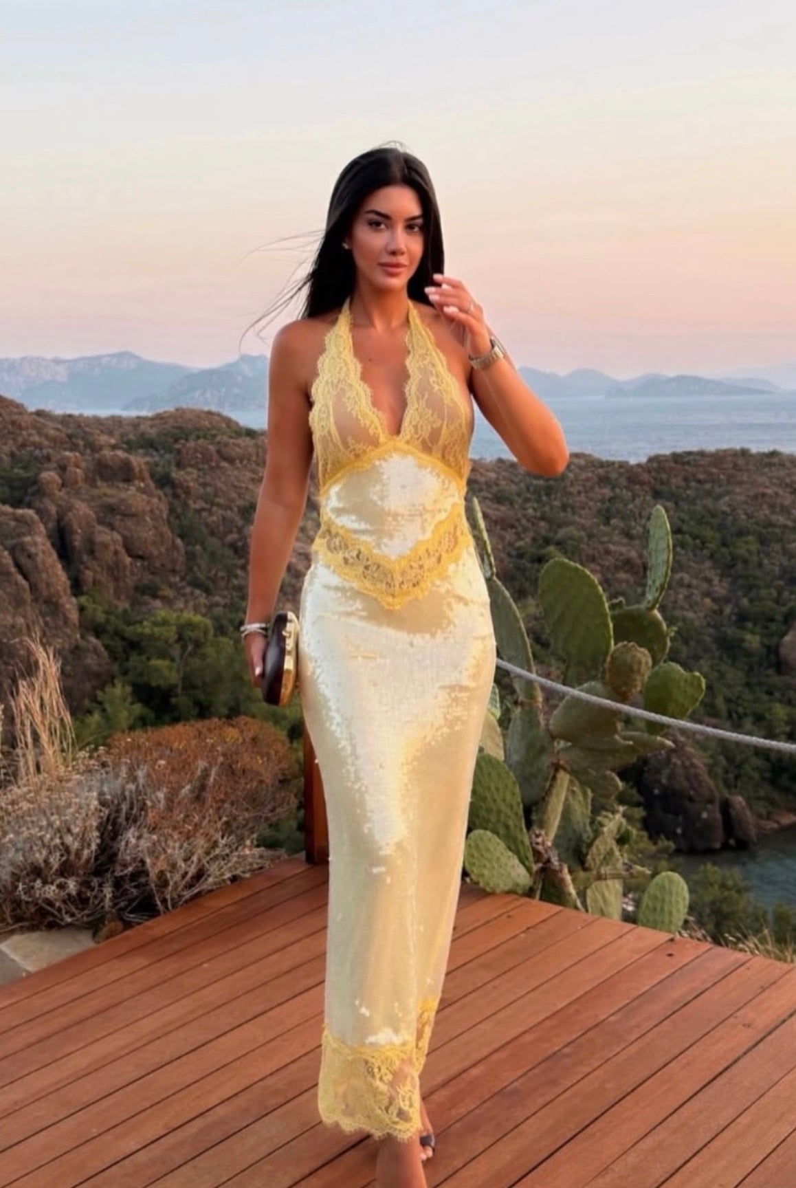 Vicky Sequin Lace Dress by Retrofête available for hire in Bondi, NSW