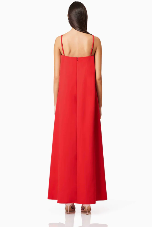 Buttercup Embroidered Maxi Dress In Red by Elliatt available for hire in Camp Hill, QLD