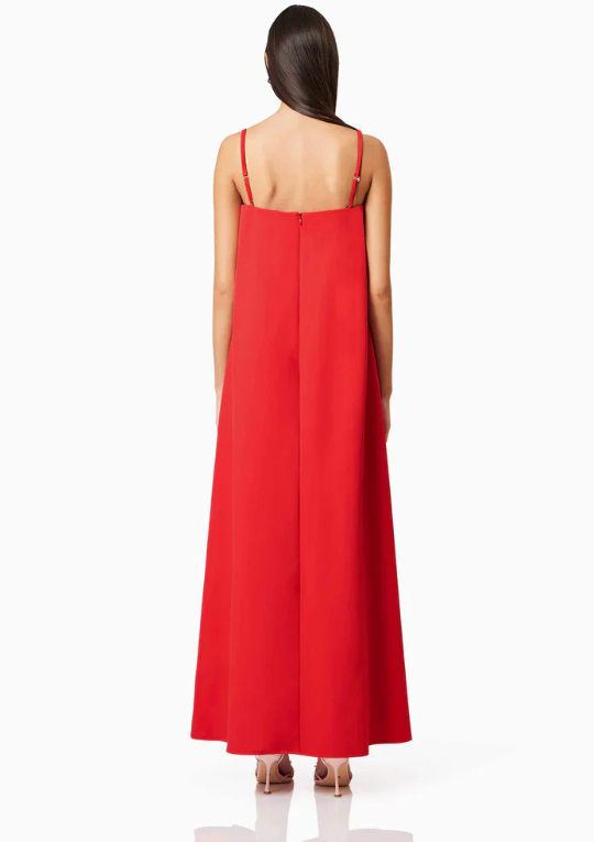 Buttercup Embroidered Maxi Dress In Red by Elliatt available for hire in Camp Hill, QLD
