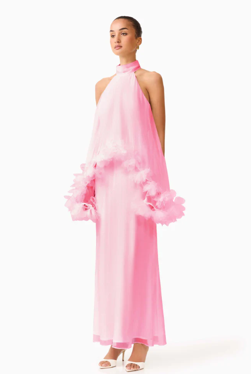 Poppy Cape Gown in Pink by Elliatt available for hire in Camp Hill, QLD