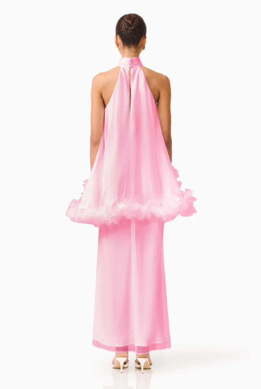 Poppy Cape Gown in Pink by Elliatt available for hire in Camp Hill, QLD
