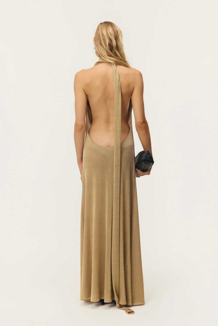 ARCINA ORI KAIA DRESS GOLD SIZE 8 (S) by Arcina Ori available for hire in Ivanhoe, VIC