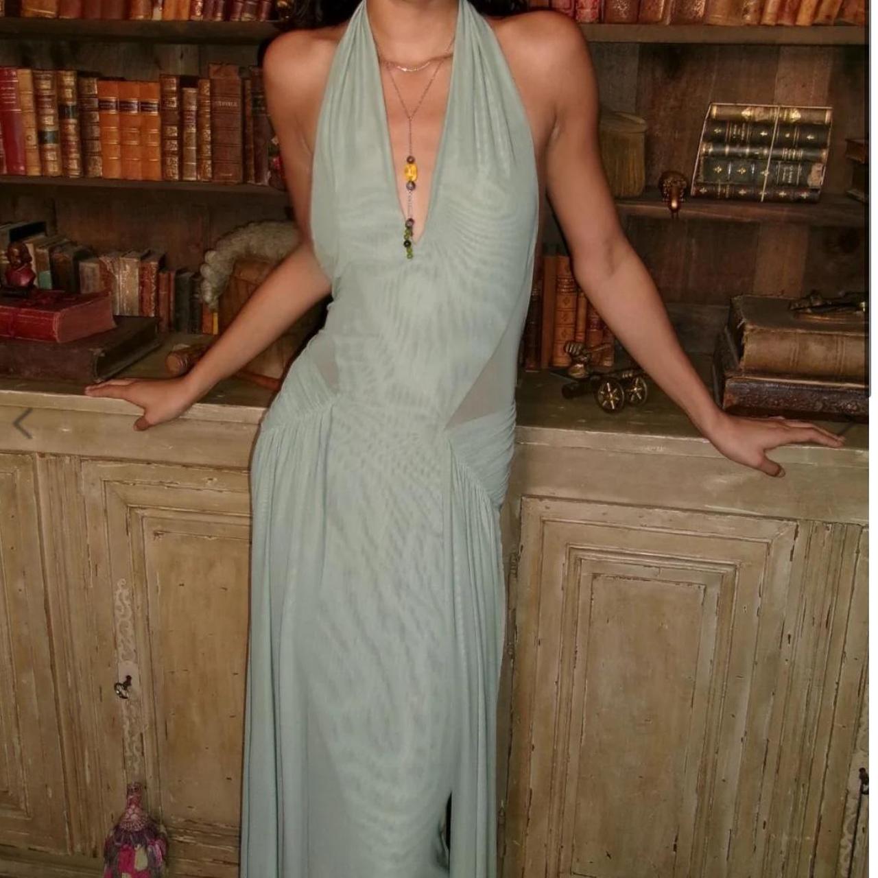 Juniper Halter Maxi Dress in Pistachio Size 8 by Bec & Bridge available for hire in Earlwood, NSW