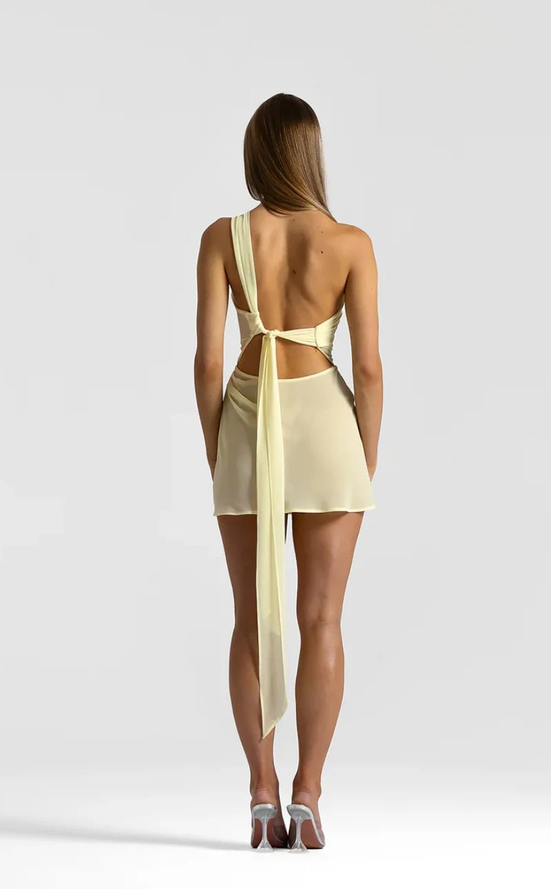 Penelope Mini in Lemon by Natalie Rolt available for hire in Gold Coast, QLD