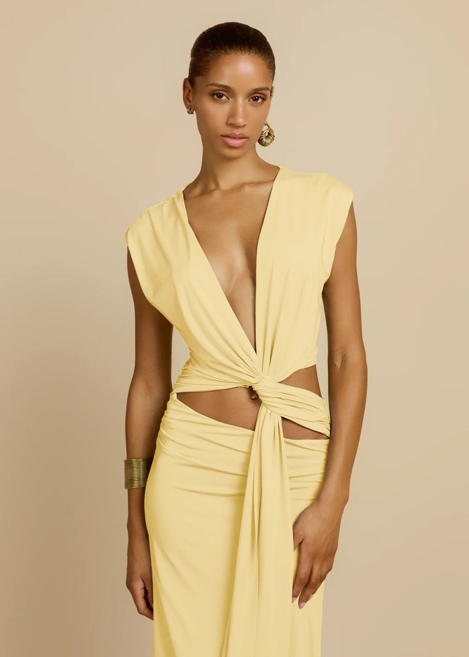 ARCINA ORI JADE DRESS LEMON SIZE 8 (S) by Arcina Ori available for hire in Ivanhoe, VIC