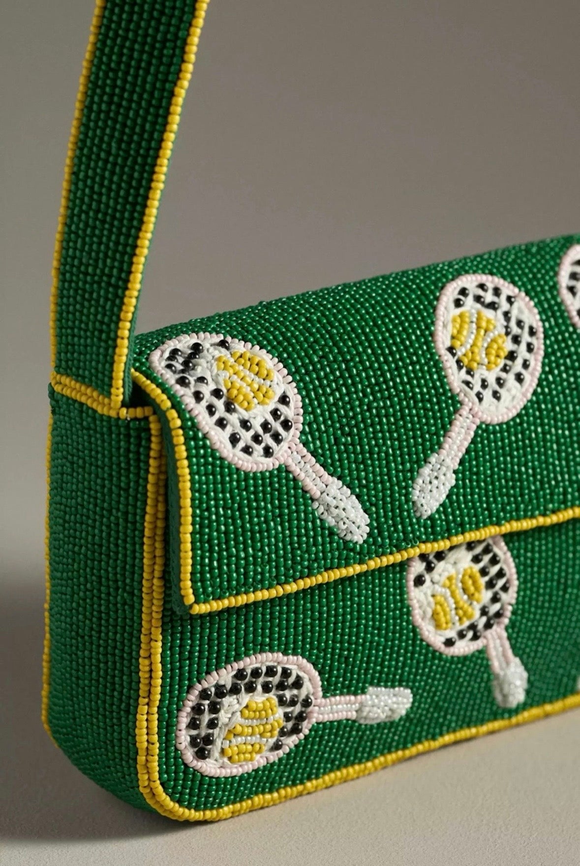 Wimbledon Tennis Beaded Bag by Anthropologie available for hire in Australia