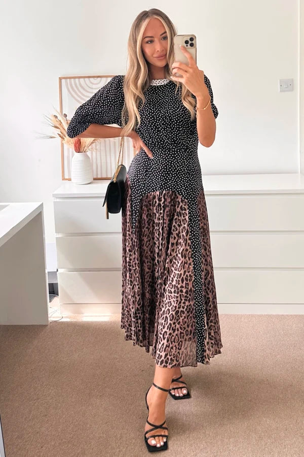 Meg Leopard Midi Dress by Rixo available for hire in Malvern, Victoria