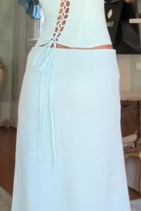 Charlotte corset top (M) maxi skirt (S) by Dear Frankie available for hire in Tanilba bay , NSW