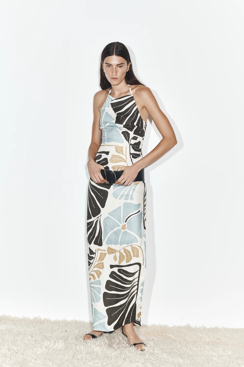 Lola Pleated Midi Dress by SIR available for hire in Australia