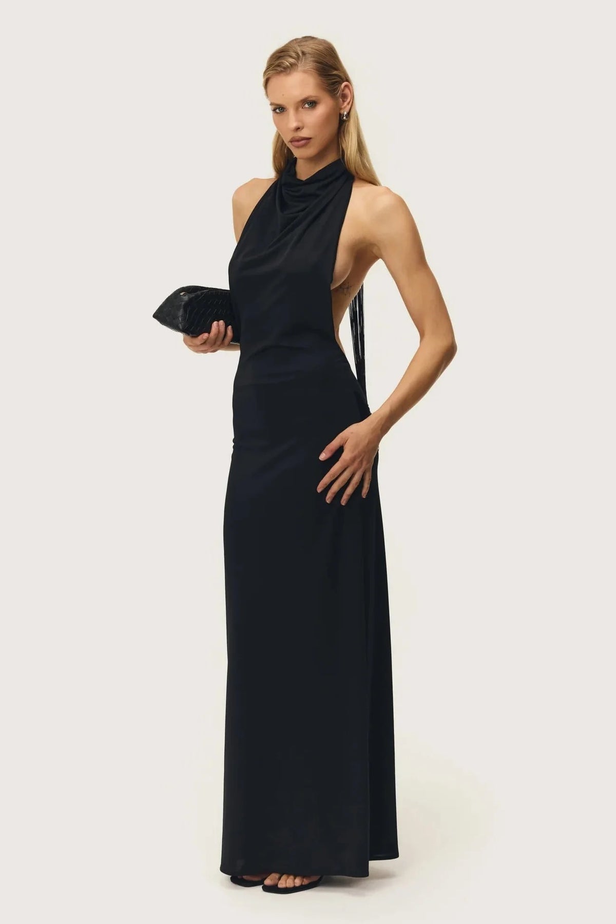 Ance Gria Jean Dress Black Size 8 by Ance Gria available for hire in Ivanhoe, VIC