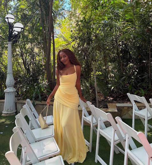Sura Maxi Dress - Yellow by Babyboo available for hire in Australia
