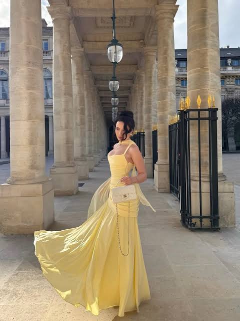 Sura Maxi Dress - Yellow by Babyboo available for hire in Australia