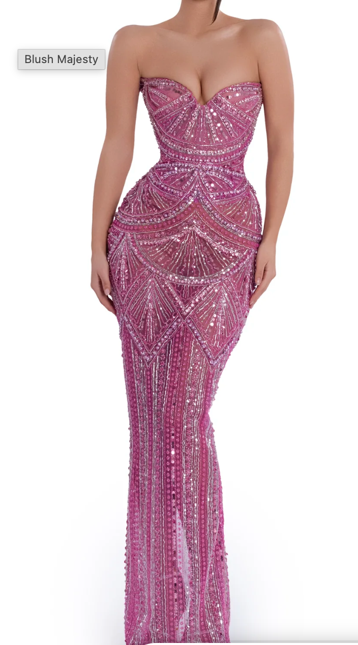 Blush Majesty Dress by Albina Dyla available for hire in Australia
