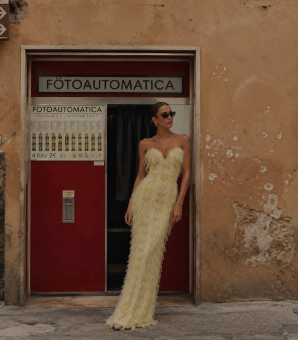 Jefre Sei Jasmine Gown Chello Size 6, 8 + 10 by Jefre sei available for hire in Hampton East, VIC
