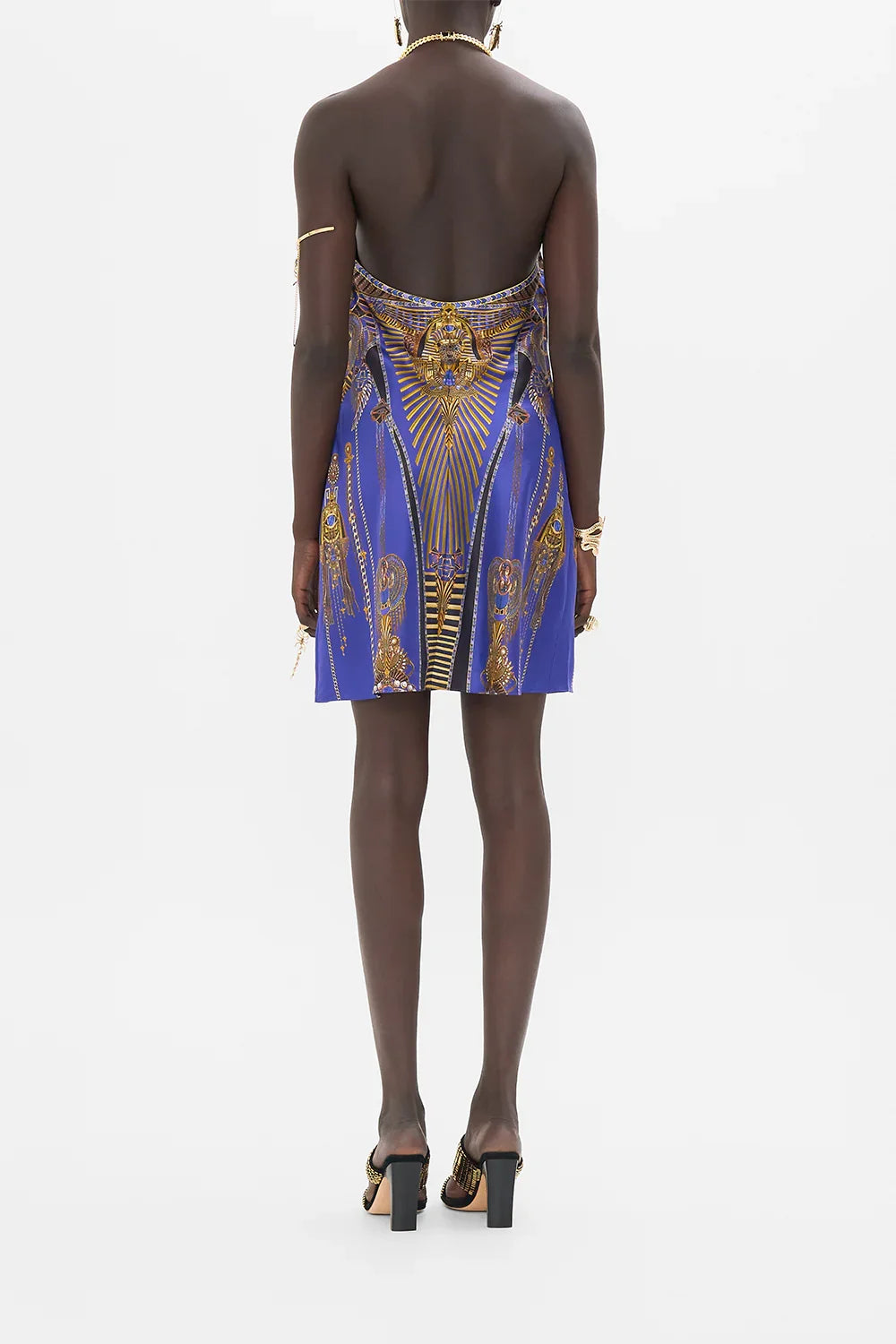 Camilla Draped Short Dress With Neckpiece
