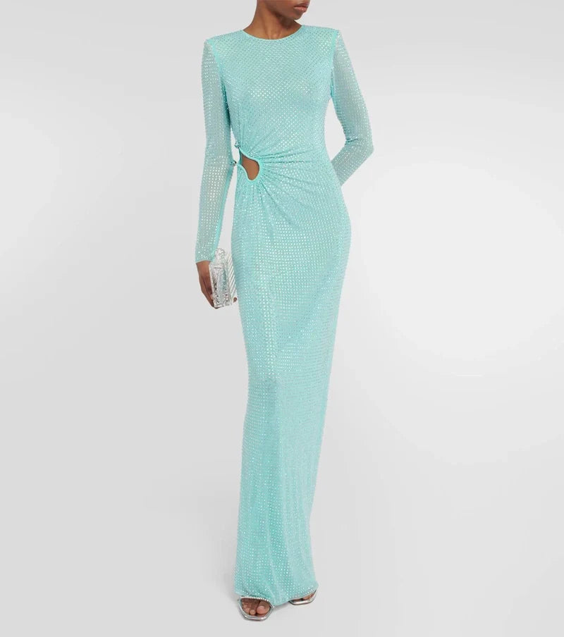 Self-Portrait Cutout Embellished Maxi Dress