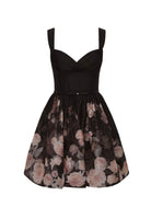 Zimmermann Crush Picnic Mini Dress Black Floral 4/AU16 by Zimmermann available for hire in Hampton East, VIC