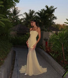 Dahlia Gown in Butter Yellow Size S  by DEME by Gabriella available for hire in Earlwood, NSW