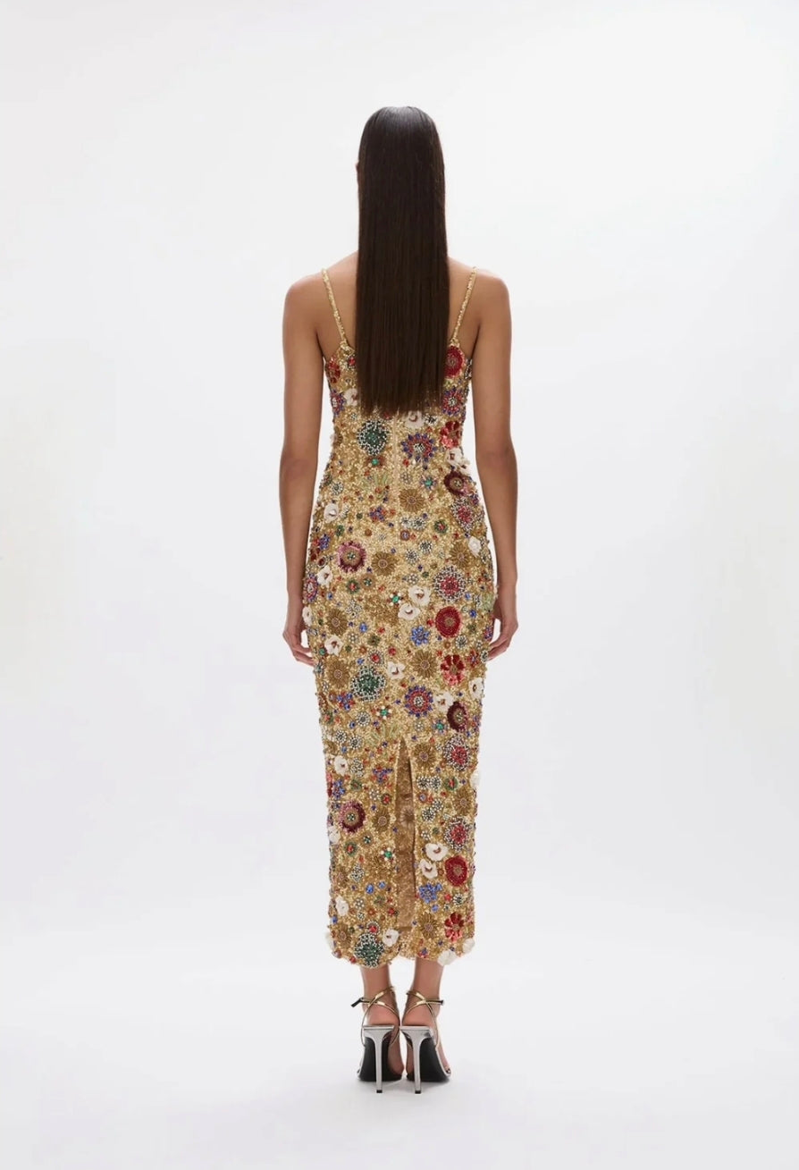 Rachel Gilbert Francesca Gown Gold Size 12 by Rachel Gilbert available for hire in Hampton East, VIC