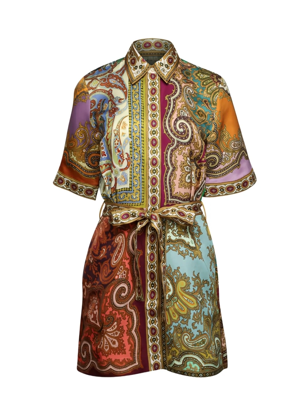 Alemais Clemenza Spliced Mini Dress Paisley Print Size 10 by Alemais available for hire in Hampton East, VIC