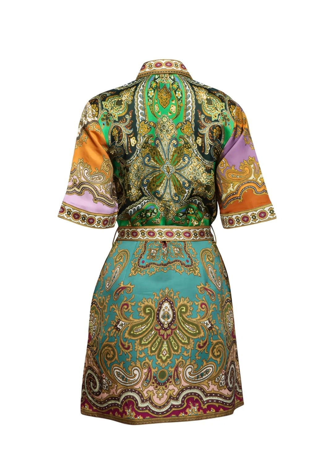 Alemais Clemenza Spliced Mini Dress Paisley Print Size 10 by Alemais available for hire in Hampton East, VIC