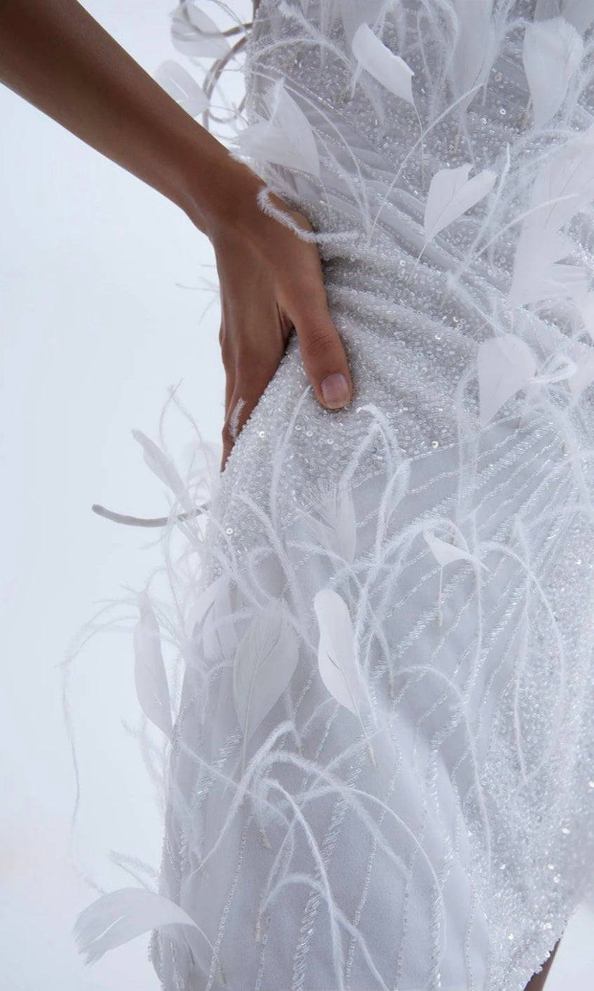 Rachel Gilbert Astra Mini White 3/AU12 by Rachel Gilbert available for hire in Hampton East, VIC